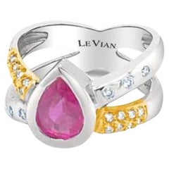 Grand Sample Sale Ring mit Bubble Gum Pink Sapphire Set in 14k zwei Tone