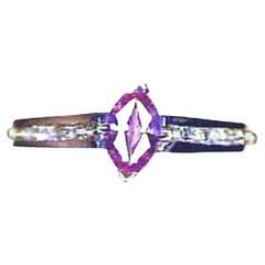 Gran Anillo de Venta de Muestras con Zafiro Rosa Goma de Mascar Engastado en Vainilla de 14K