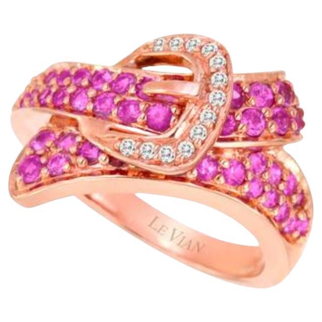 Großer Sale-Ring mit Blasen-Rosa-Saphir- Vanilla-Diamanten im Angebot