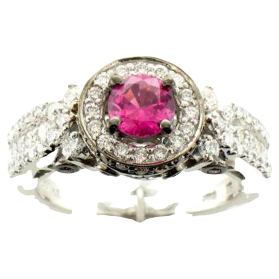 Grand Sample Sale Ring featuring Bubble Gum Pink Sapphire Vanilla Diamonds 