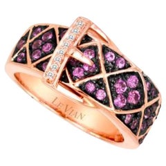 Groer Muster Sale-Ring mit Blasen Gummi rosa Saphir Vanilla Diamanten gefasst