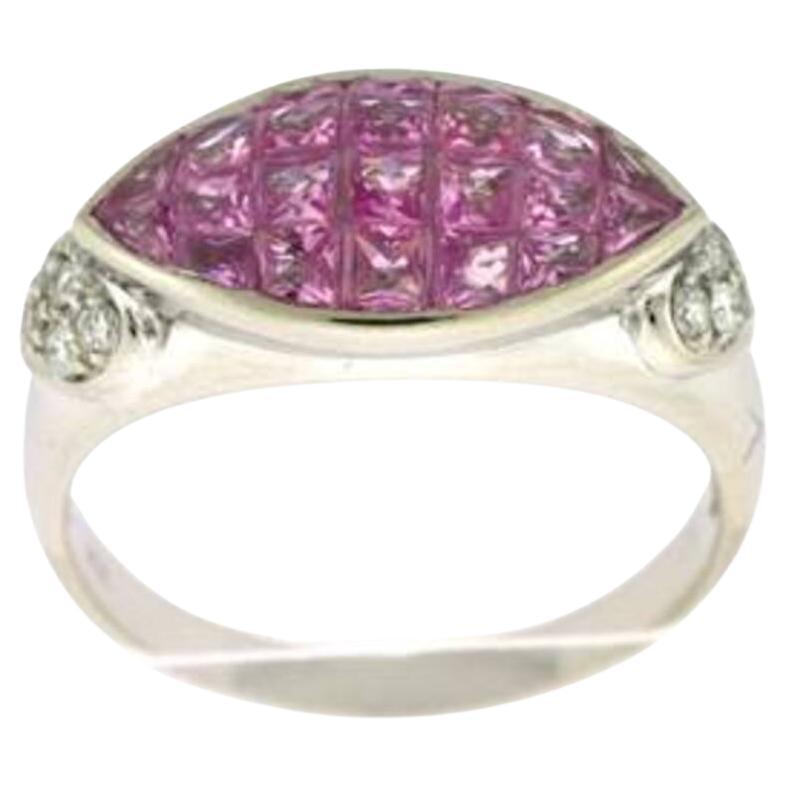 Grand Sample Sale Ring Featuring Bubble Gum Pink Sapphire Vanilla Diamonds Set For Sale