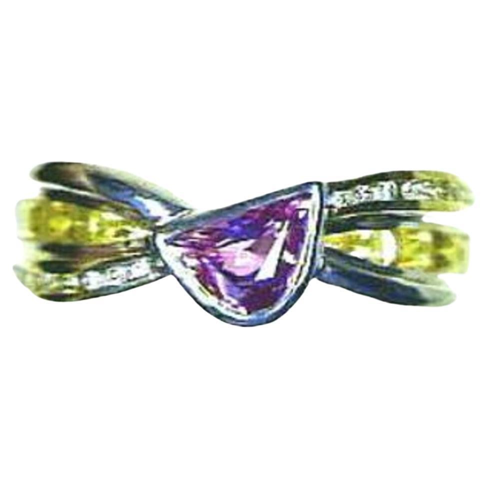Grand Sample Sale Ring Featuring Bubble Gum Pink Sapphire Yellow Sapphire Set  For Sale