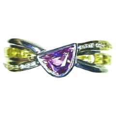 Grand Sample Sale Ring Featuring Bubble Gum Pink Sapphire Yellow Sapphire Set 