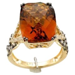 Grand Sample Sale Ring Featuring Caramel Quartz Chocolate Diamonds, Vanilla