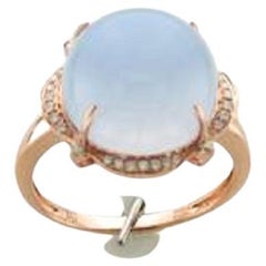 Grand Sample Sale Ring Featuring Chalcedony Vanilla Diamonds Set in 14k Strawbe