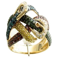 Grand Sample Sale Ring Featuring Cherryberry Diamonds, Kiwiberry Green Diamond