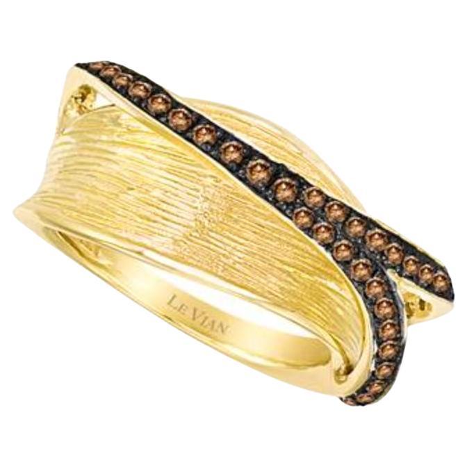 Grand Sample Sale Ring featuring Chocolate Diamonds set in 14K Honey Gold