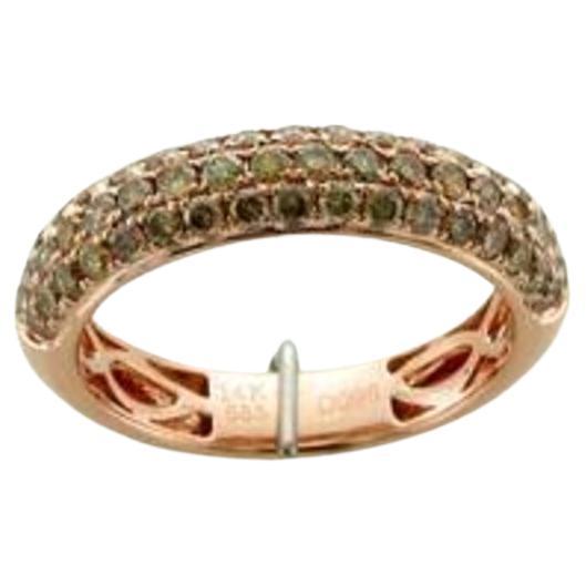 Grand Sample Sale Ring Featuring Chocolate Diamonds Set in 14k Strawberry Gold