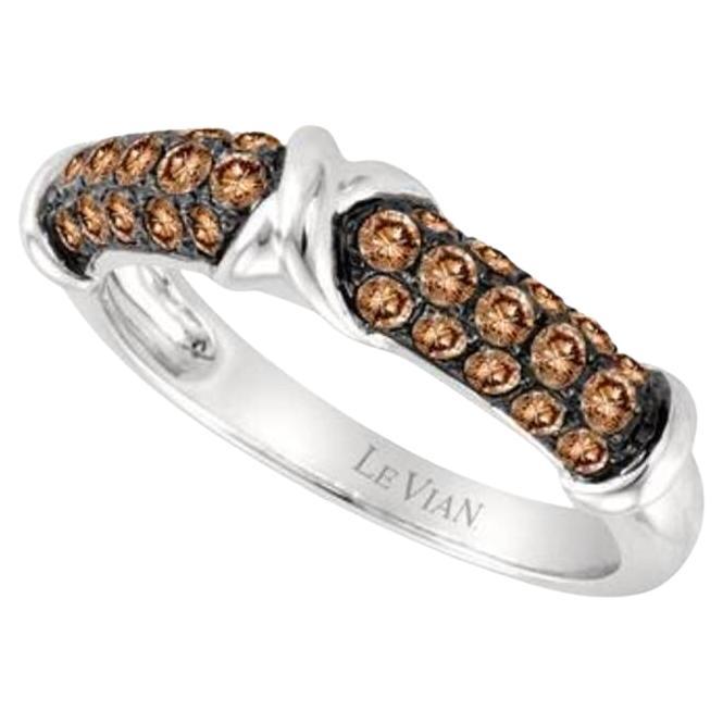 Grand Sample Sale Ring Featuring Chocolate Diamonds Set in 14k Vanilla Gold