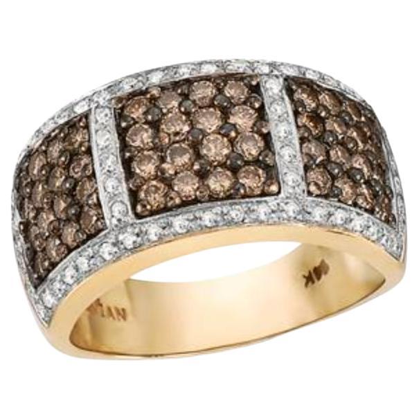 Bague de vente grand échantillon avec diamants chocolat et diamants Vanilla