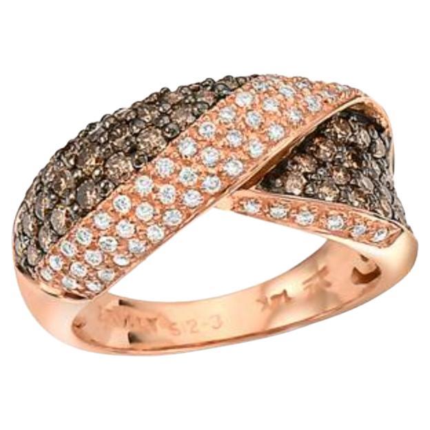 Bague de vente grand échantillon avec diamants chocolat et diamants Vanilla