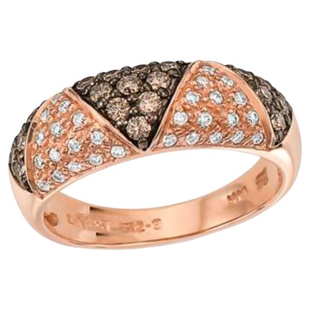 Bague de vente grand échantillon avec diamants chocolat et diamants Vanilla