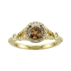 Gran Anillo de Venta de Muestras con Diamantes de Chocolate , Conjunto de Diamantes de Vainilla