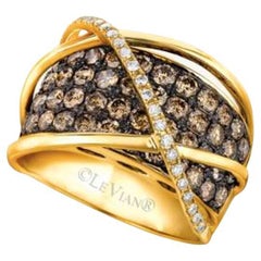 Großer Sale-Ring mit schokoladenbraunen Diamanten und Vanilla-Diamanten besetzt