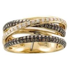 Anello Grand Sample Sale con diamanti al cioccolato e diamanti alla vaniglia incastonati