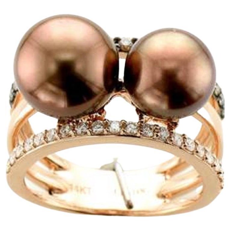 Grand Sample Sale Ring featuring Chocolate Pearls Chocolate Diamonds ...