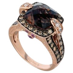 Grand Sample Sale Ring Featuring Chocolate Quartz, Bubble Gum Pink Sapphire