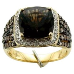 Großer Sample Sale-Ring mit Schokoladenquarz-Diamanten