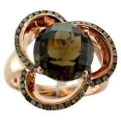 Großer Sample Sale-Ring mit Schokoladenquarz-Diamanten