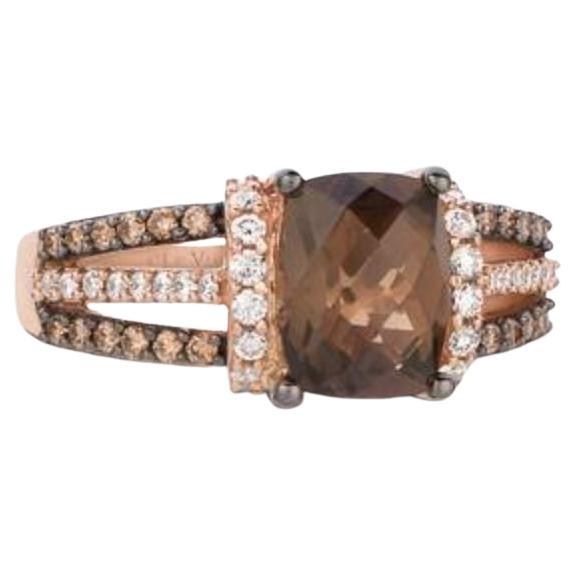 Grand Sample Sale Ring Featuring Chocolate Quartz Vanilla Diamonds