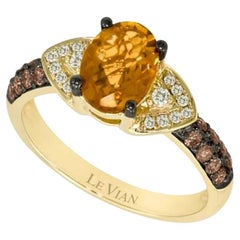 Grand Sample Sale Ring Featuring Cinnamon Citrine Vanilla Diamonds, Chocolate