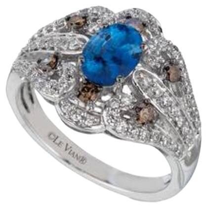 Grand Sample Sale Ring Featuring Cornflower Sapphire Chocolate Diamonds For Sale