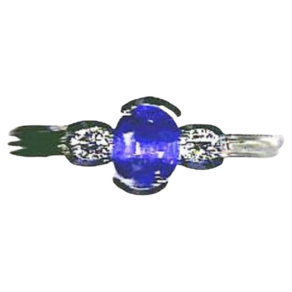 Grand Sample Sale Ring Featuring Cornflower Sapphire Set in 14k Vanilla Gold For Sale