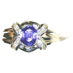 Grand Sample Sale Ring Featuring Cornflower Sapphire Set in 18k Vanilla Gold