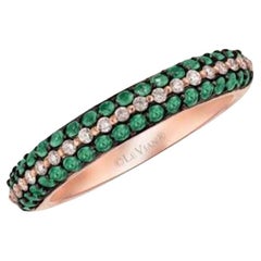 Grand Sample Sale Ring Featuring COSTA Smeralda Emeralds Vanilla Diamonds Set