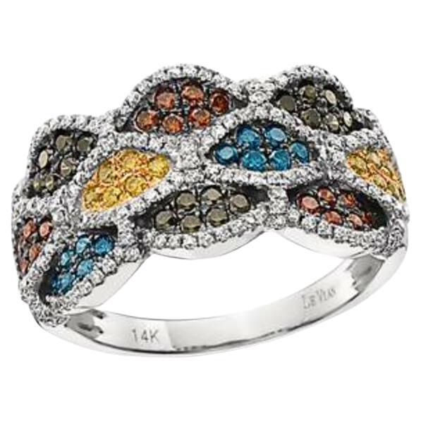 Grand Sample Sale Ring Featuring Fancy Diamonds, Blueberry Diamonds For Sale
