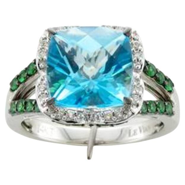 Grand Sample Sale Ring Featuring Forest Green Tsavorite, Ocean Blue Topaz