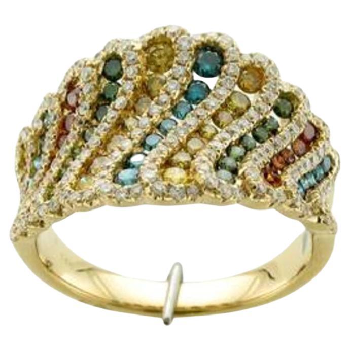 Grand Sample Sale Ring Featuring Goldenberry Diamonds, Blueberry Diamonds For Sale