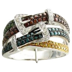 Grand Sample Sale Ring Featuring Goldenberry Diamonds, Fancy Diamonds