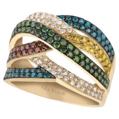 Grand Sample Sale Ring Featuring Goldenberry Diamonds, Fancy Diamonds