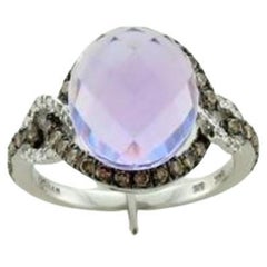 Anello Grand Sample Sale con ametista d'uva e diamanti al cioccolato