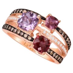 Groer Sale-Ring mit Trauben-Amethyst, Himbeer- Rhodolith, Leidenschaft