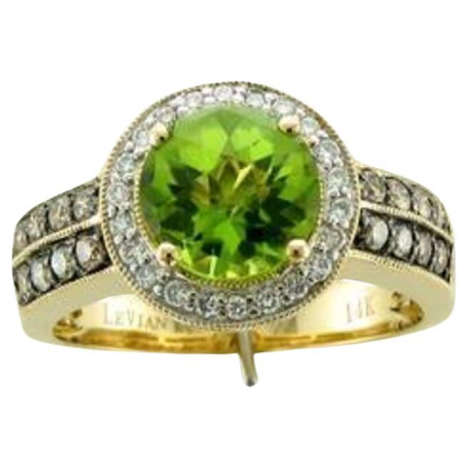 Grand Sample Sale Ring mit grünem Apfel-Peridot-Schoko-Diamanten im Angebot
