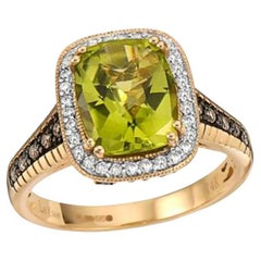 Grand Sample Sale Ring featuring Green Apple Peridot Chocolate Diamonds
