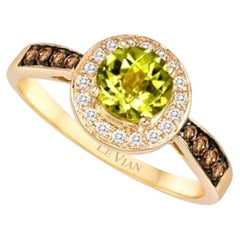 Grand Sample Sale Ring featuring Green Apple Peridot Chocolate Diamonds 