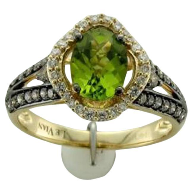 Grand Sample Sale Ring featuring Green Apple Peridot Chocolate Diamonds 