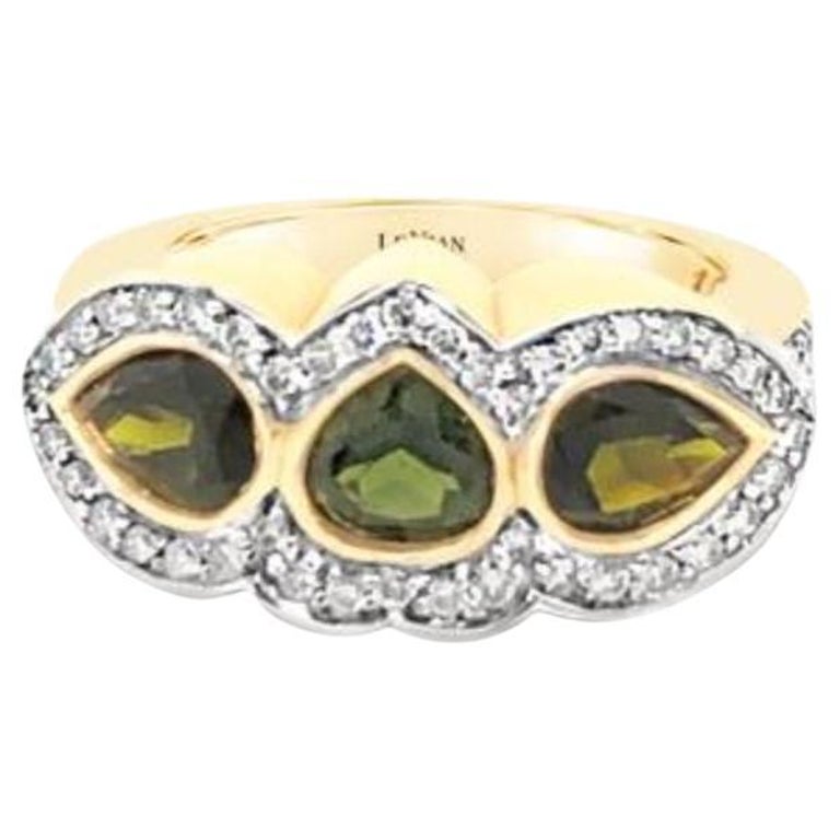 Grand Sample Sale Ring Featuring Hunters Green Tourmaline Vanilla