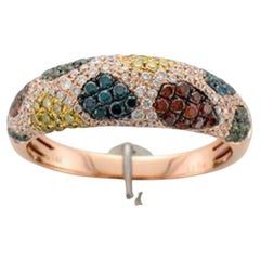 Grand Sample Sale Ring Featuring Kiwiberry Green Diamonds, Blueberry Diamonds