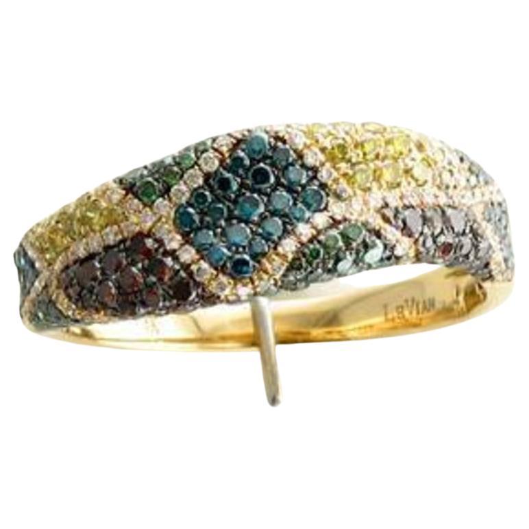 Grand Sample Sale Ring Featuring Kiwiberry Green Diamonds For Sale
