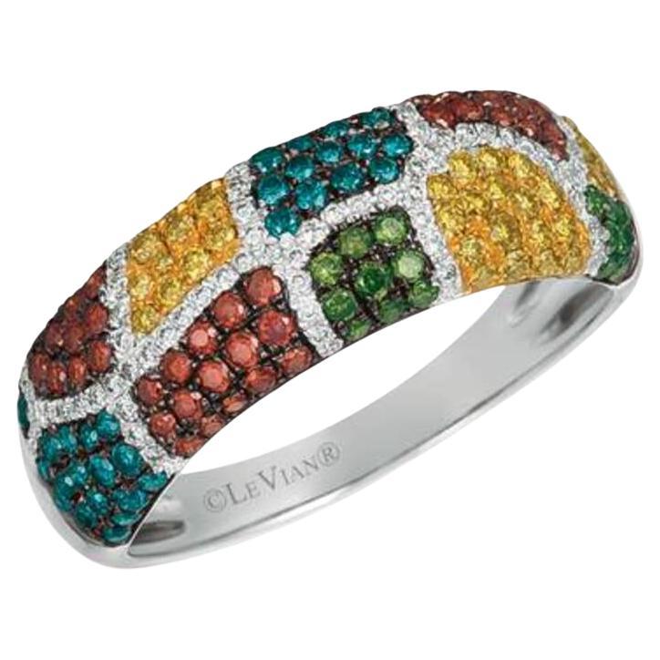 Großer Muster Sale-Ring mit grünen Kiwiberry-Diamanten