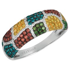 Bague de vente en grand échantillon avec diamants verts framboise