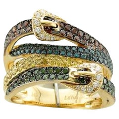 Großer Sale-Ring mit grünen Kiwiberry-Diamanten und ausgefallenen Diamanten 