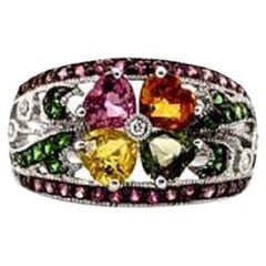 Anello Grand Sample Sale con zaffiro multicolore e zaffiro rosa Bubble Gum