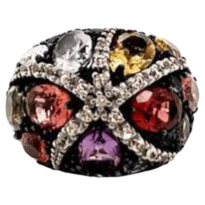 Grand Sample Sale Ring Featuring Multicolor Semiprecious, Multicolor Sapphire For Sale