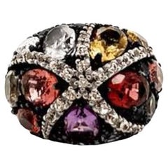 Grand Sample Sale Ring Featuring Multicolor Semiprecious, Multicolor Sapphire